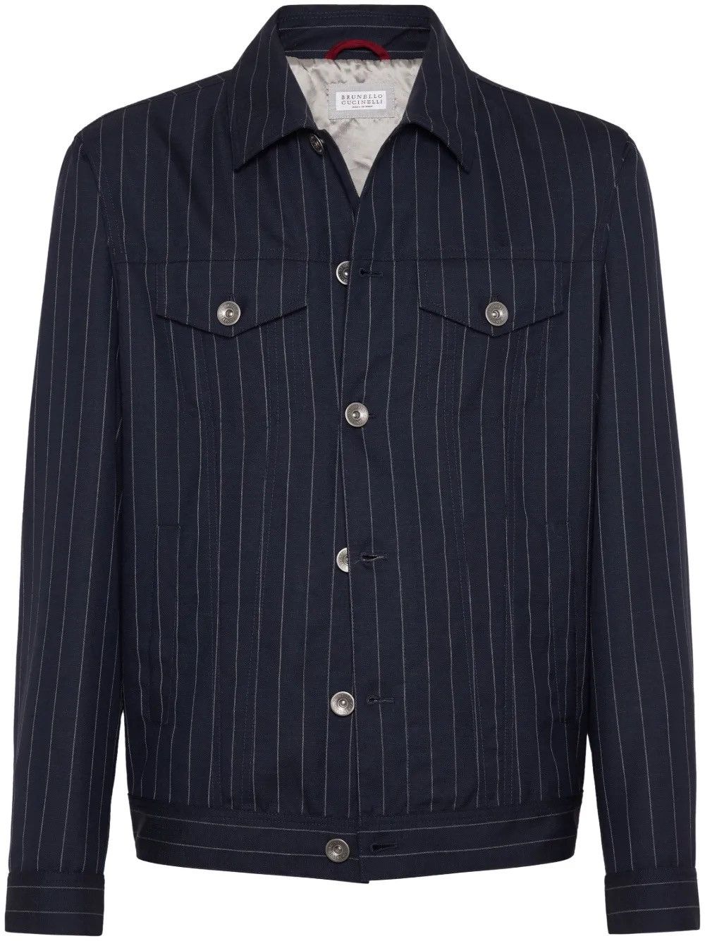 Brunello Cucinelli Brunello Cucinelli Virgin Wool Pinstripe Jacket Size 52 IT Size US L / EU 52-54 / 3 - 5 Thumbnail