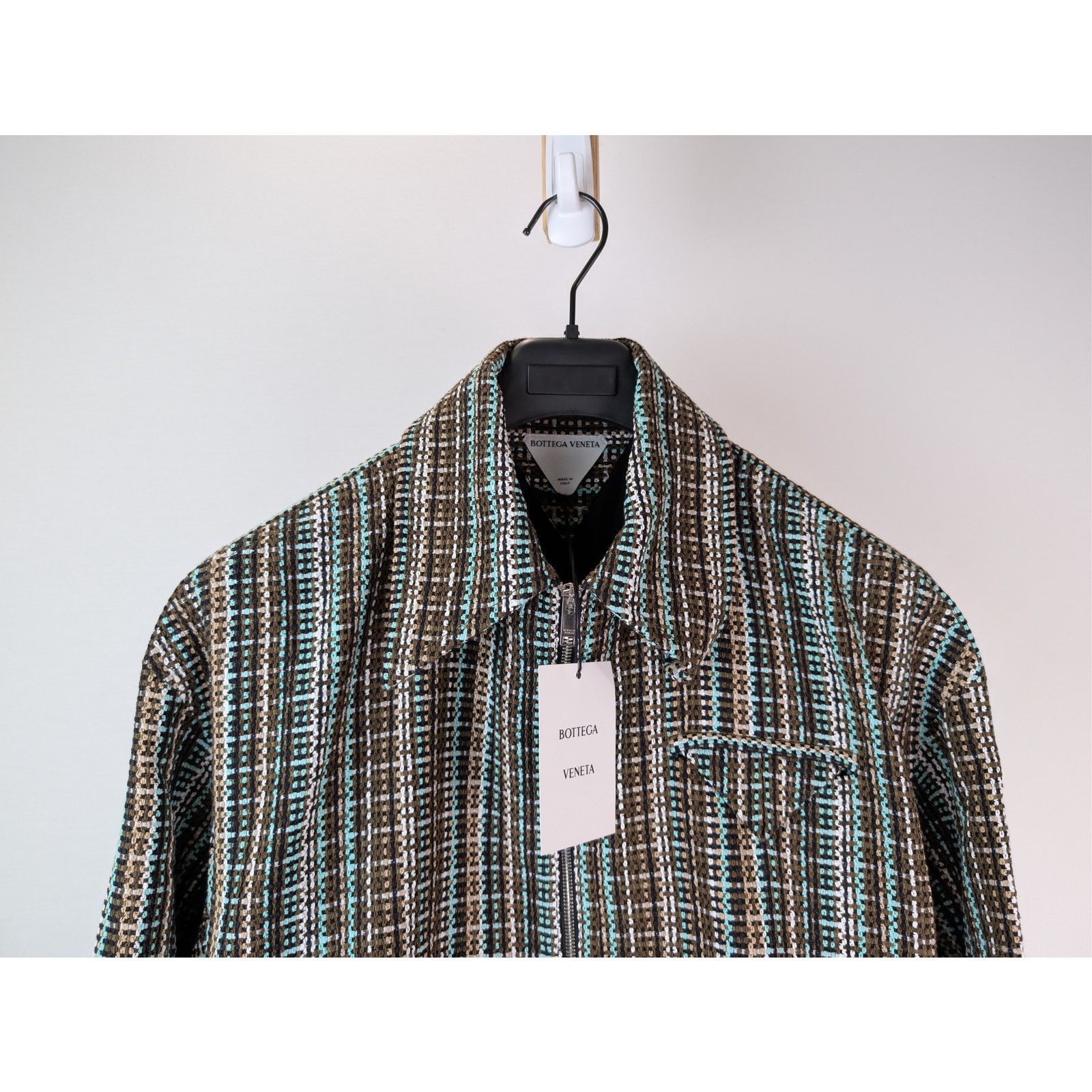 Bottega Veneta o1rshd1 Multicoloured Cotton Check Blouson Jacket in Black Size US M / EU 48-50 / 2 - 3 Thumbnail