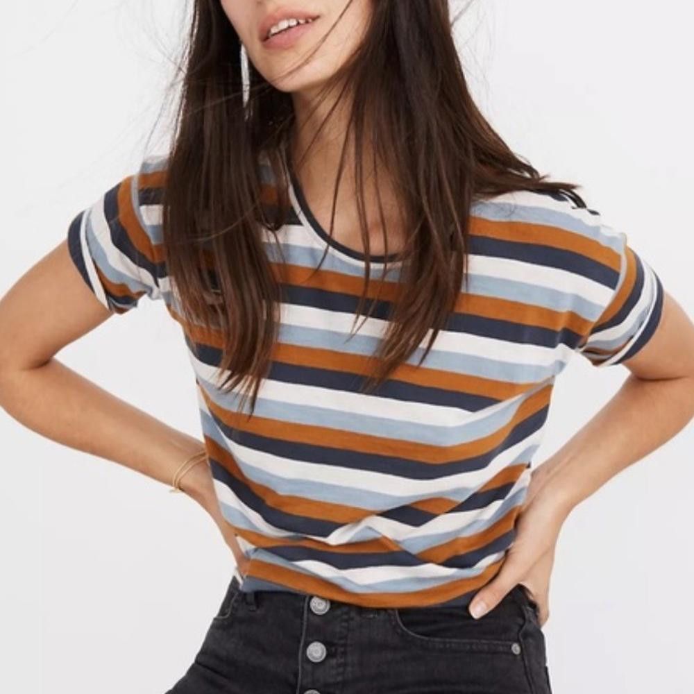 Madewell Madewell l Whisper Striped Cotton Tee XS Size XS / US 0-2 / IT 36-38 - 10 Thumbnail