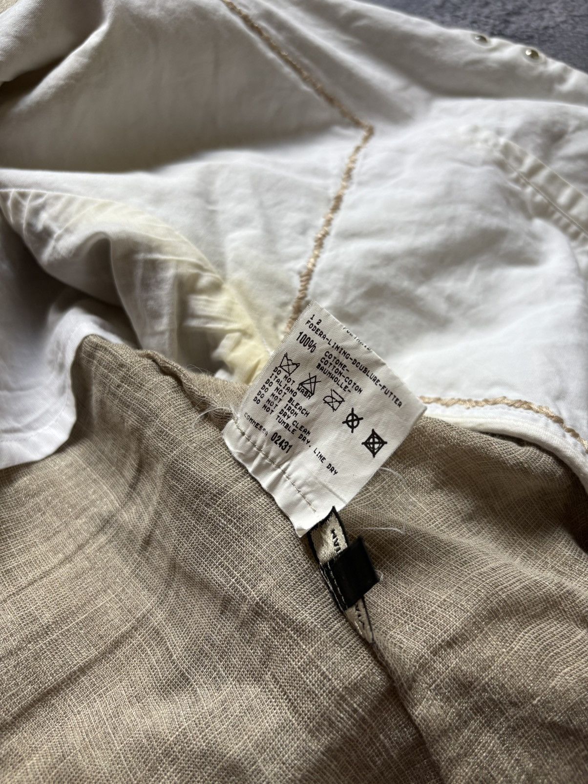 Marithe + Francois Girbaud Vintage Marithe Francois Girbaud Beige Linen Blazer Jacket Size XS / US 0-2 / IT 36-38 - 9 Thumbnail