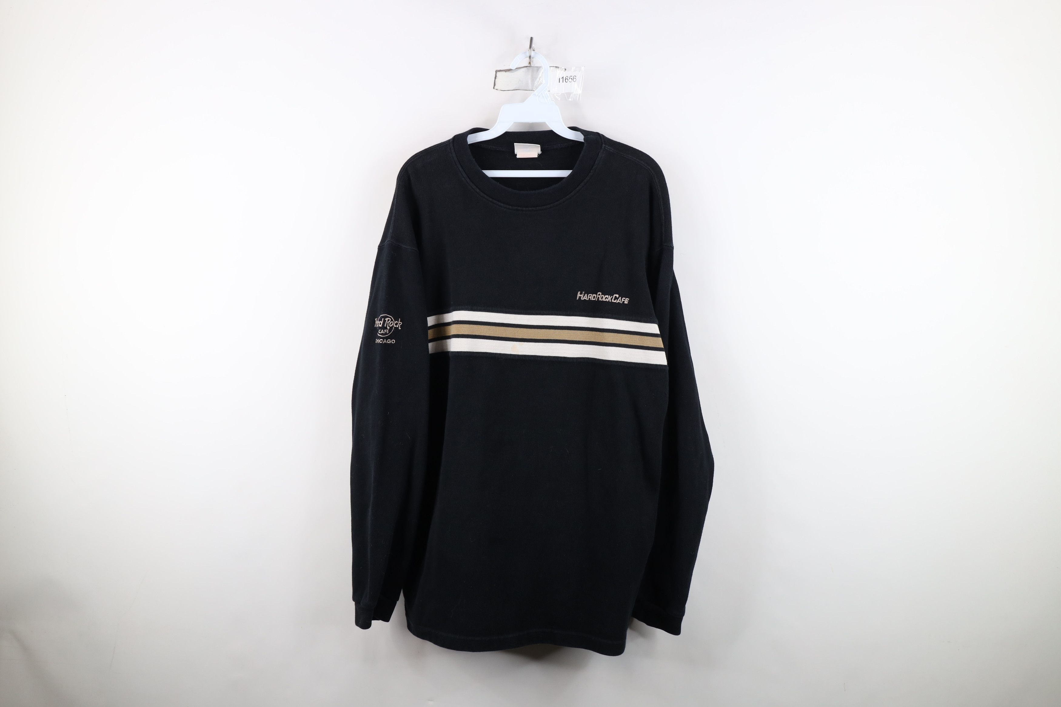 Hard Rock Cafe Vintage 90s Hard Rock Cafe Chicago Knit Long Sleeve T-Shirt Size US L / EU 52-54 / 3 - 1 Thumbnail