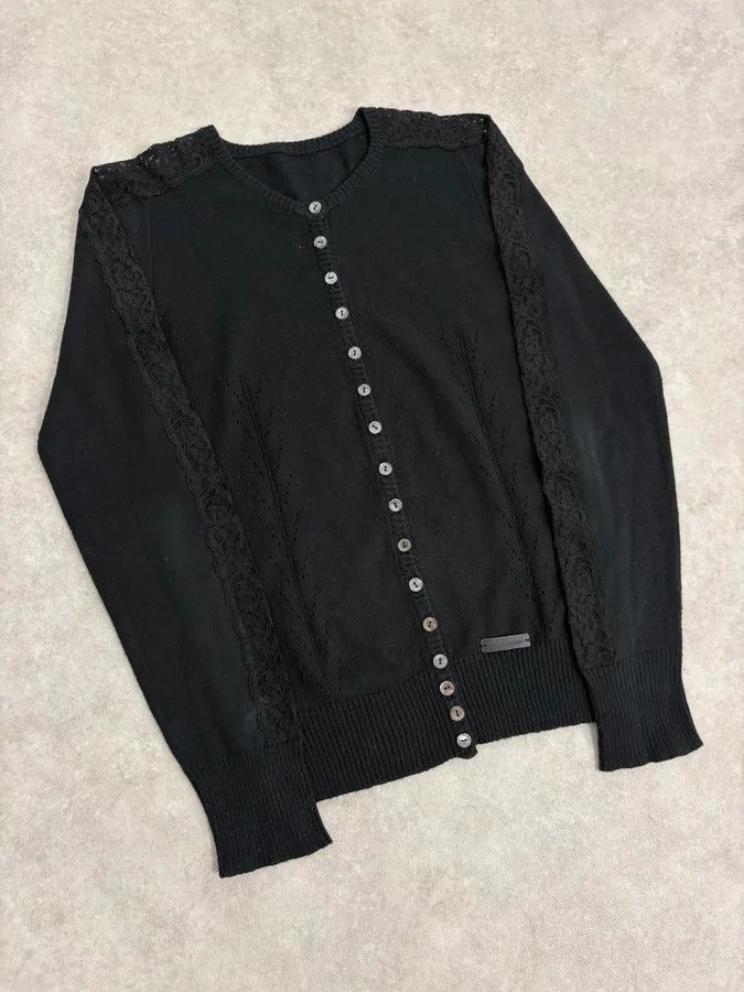 Dolce & Gabbana 2000s Dolce & Gabbana Black Lace Button Up Wool Cardigan Size S / US 4 / IT 40 - 4 Thumbnail