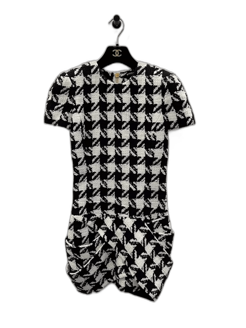Balmain Balmain Black and White Short Sleeve Dress Size US 34 / EU 50 - 1 Thumbnail