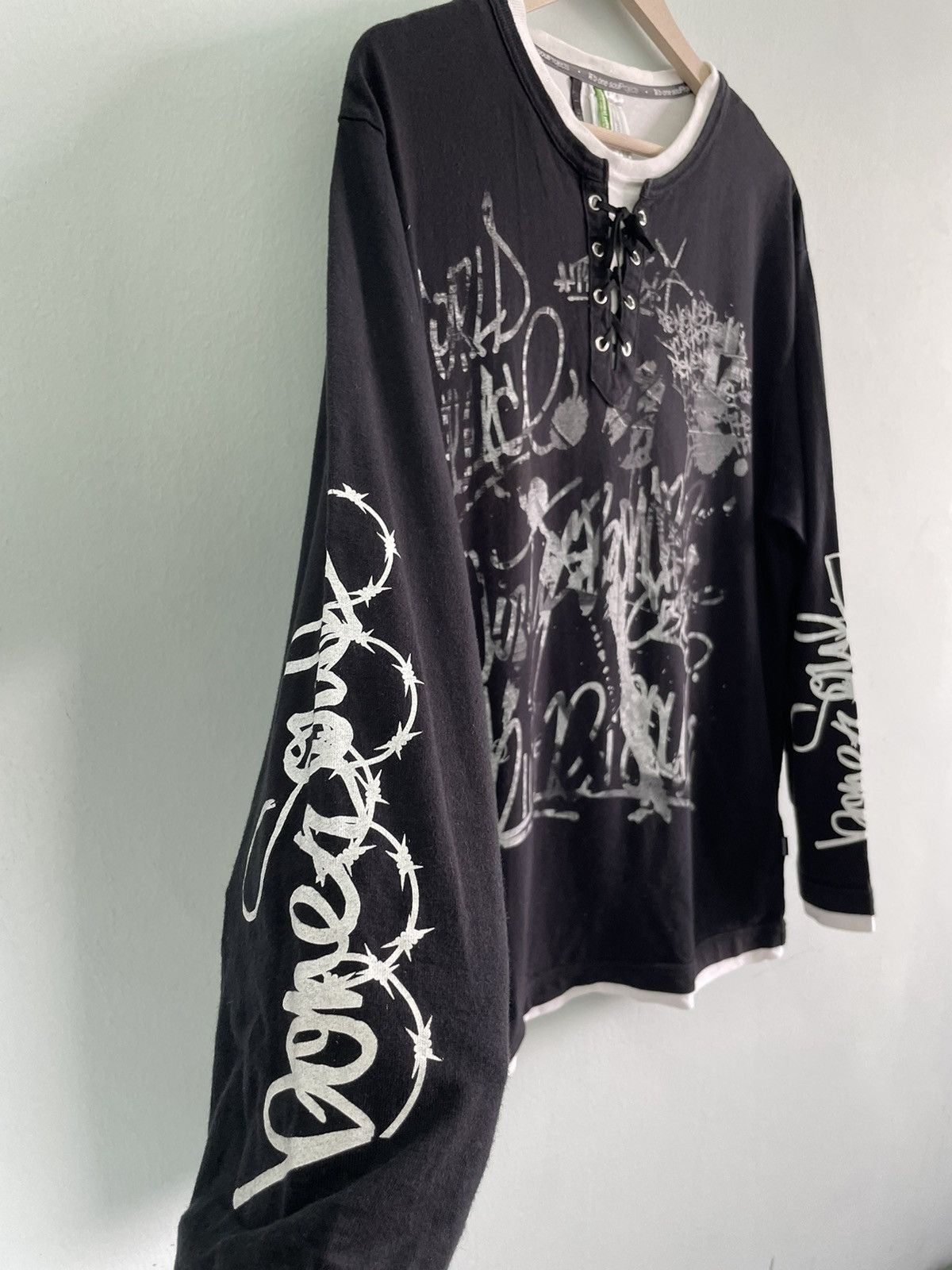 If Six Was Nine Vintage Japanese Brand Poem Double Layer Longsleeve Size US L / EU 52-54 / 3 - 5 Thumbnail