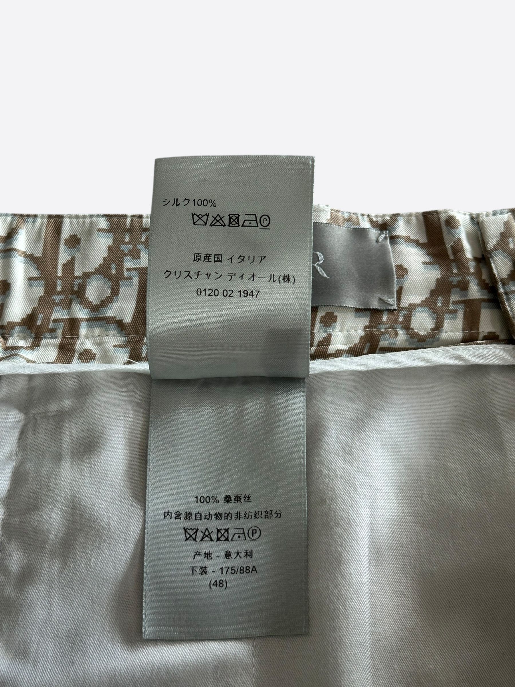 Dior Dior Tan Oblique Silk Shorts Size US 30 / EU 46 - 4 Thumbnail