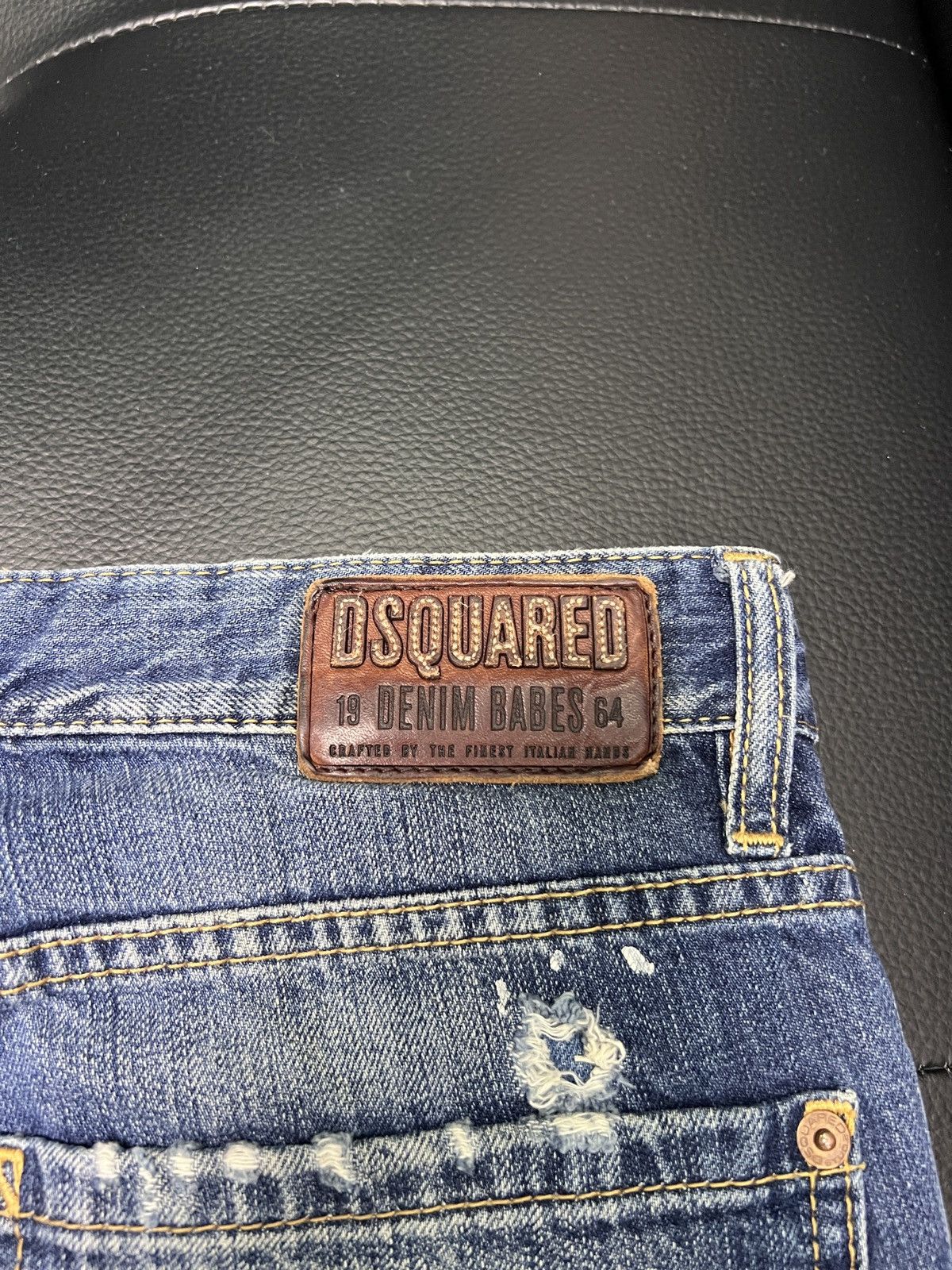Dsquared2 Dsquared2 SS13 Distressed Patch Washed Denim Jeans Size US 34 / EU 50 - 9 Thumbnail