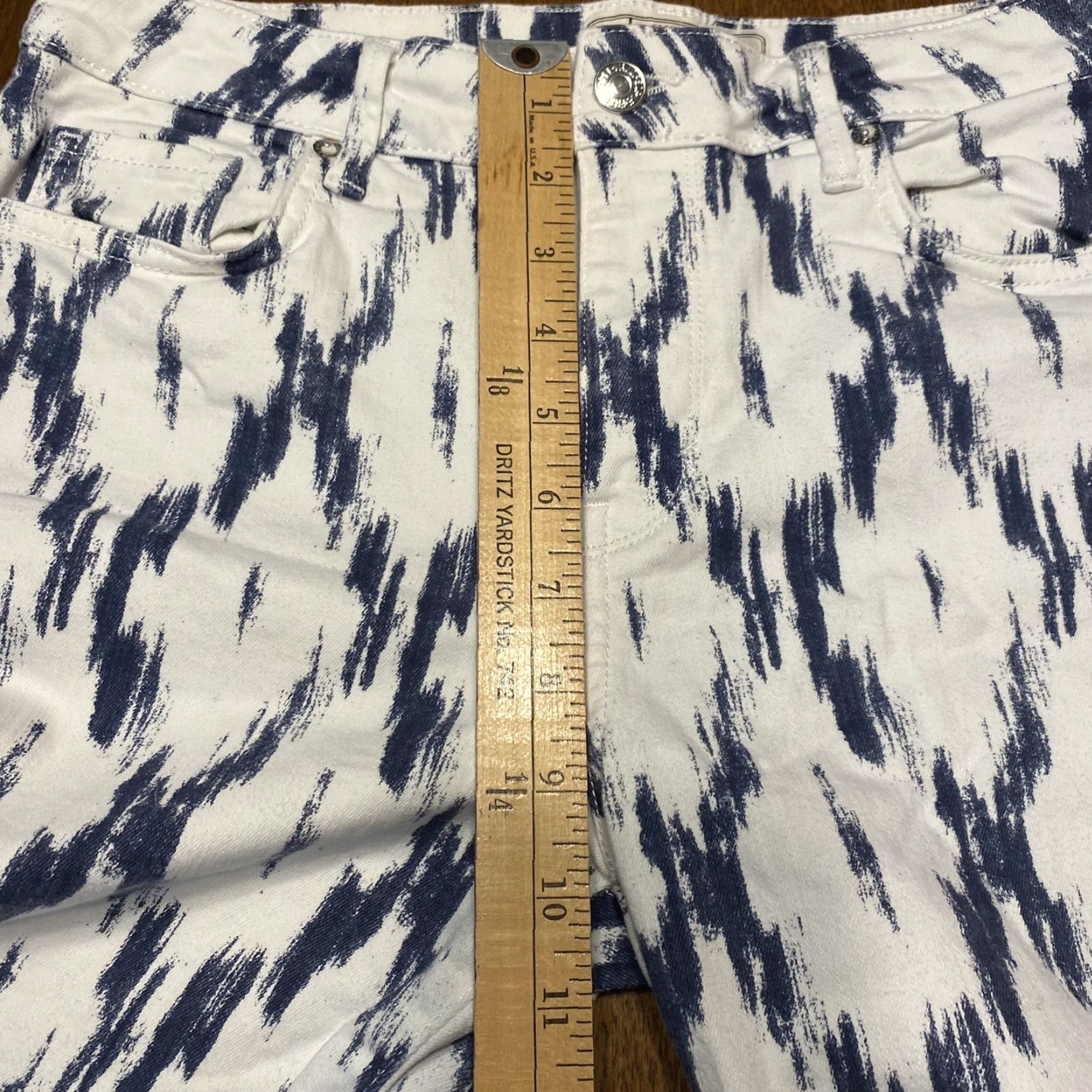 Free People Free People Jeans Women's Indigo Skies Crop Blue 28x27 Straight Regular Rise Button Fly Whites Fringe Mid Vintage No Size 28" / US 6 / IT 42 - 7 Thumbnail