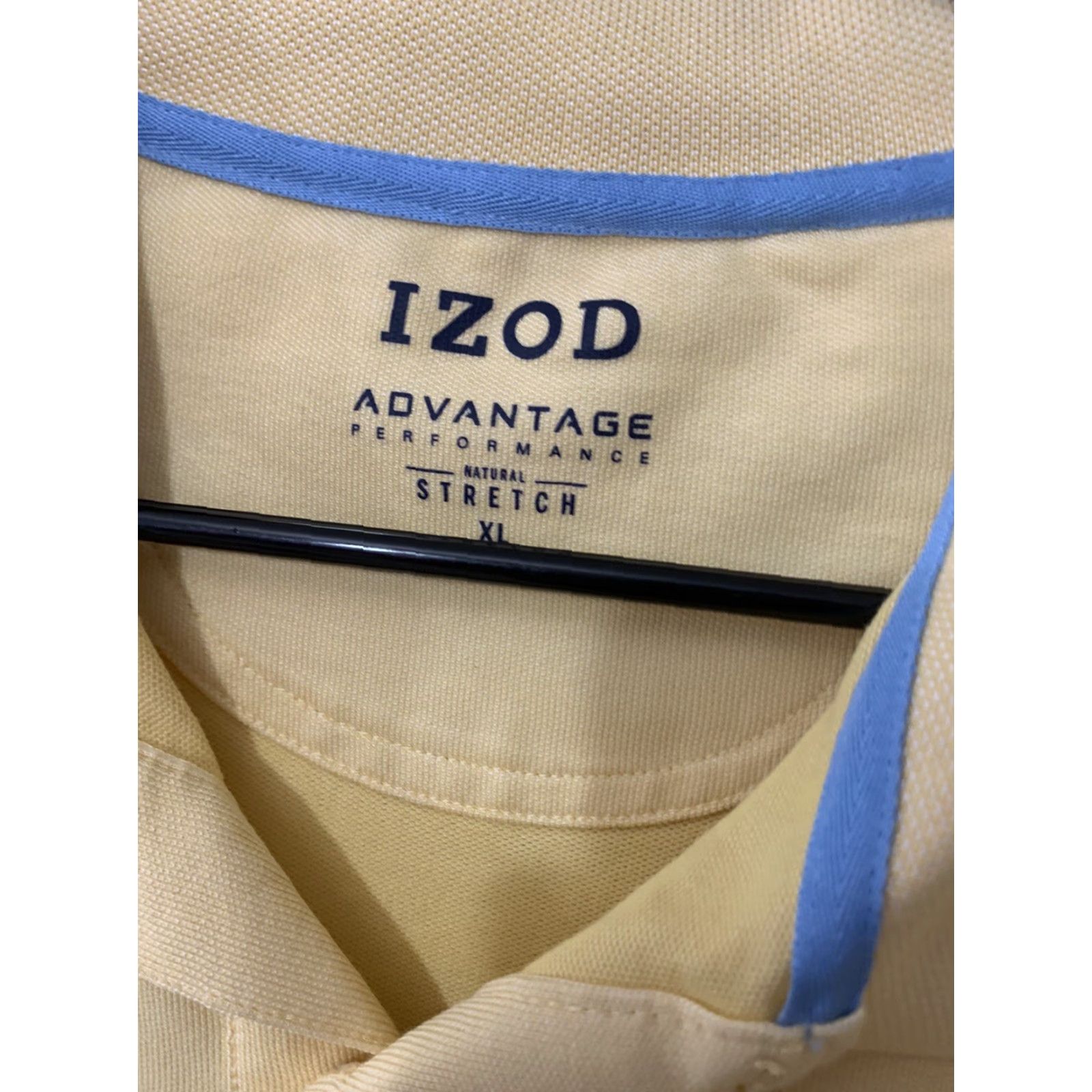 Izod IZOD Advantage Performance Stretch Men's Collared Yellow Sz XL Blue Logo Size US XL / EU 56 / 4 - 2 Thumbnail