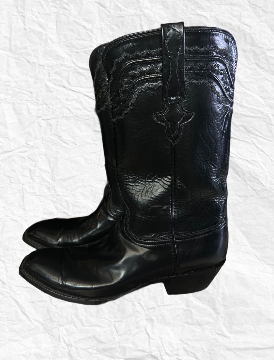Lucchese Lucchese Black Goat Leather Cowboy Boots Size US 10 / EU 43 - 2 Thumbnail