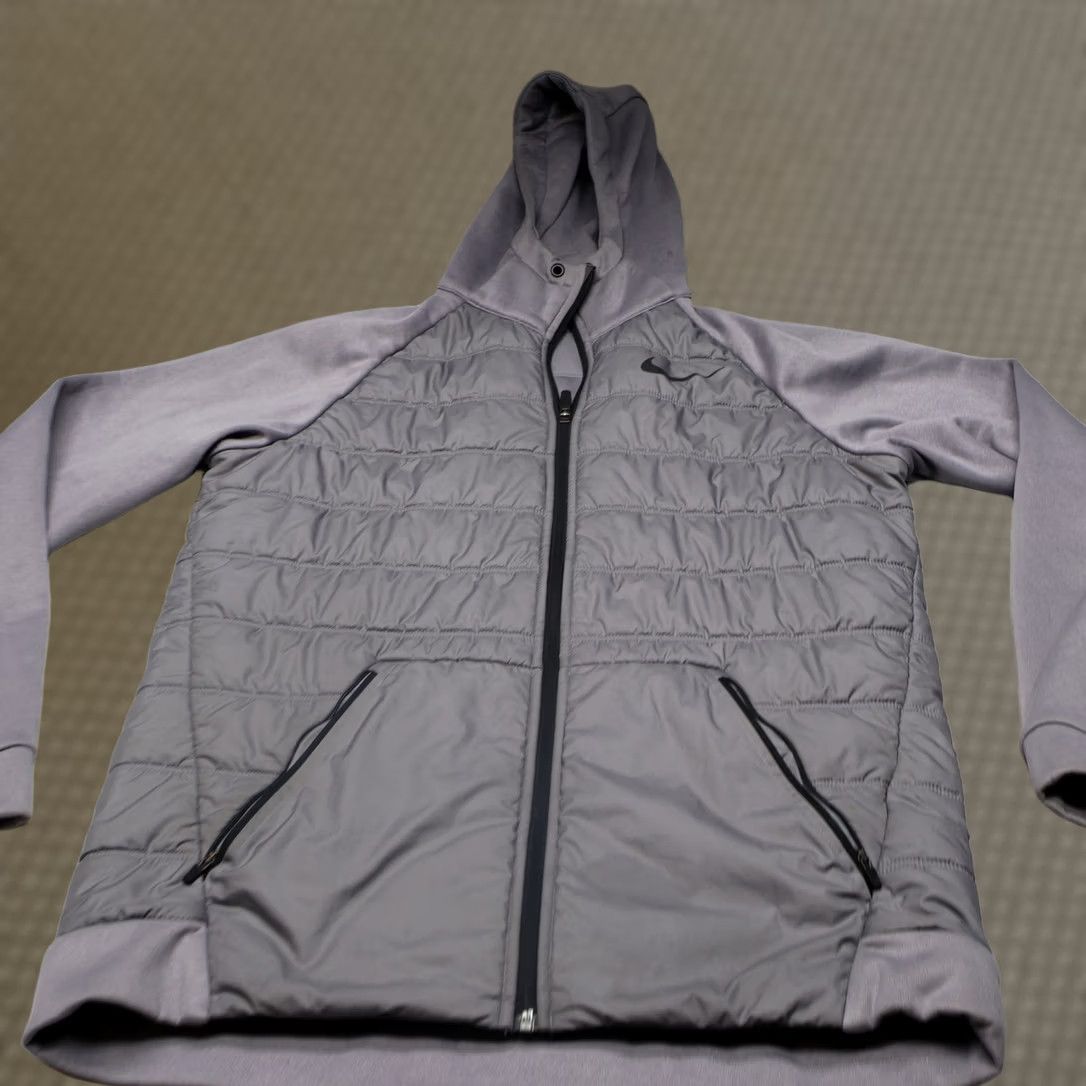 Nike Nike Jacket Mens Medium Grey Quilted Hybrid Full Zip Therma Insulated Puffer Size US M / EU 48-50 / 2 - 1 Thumbnail