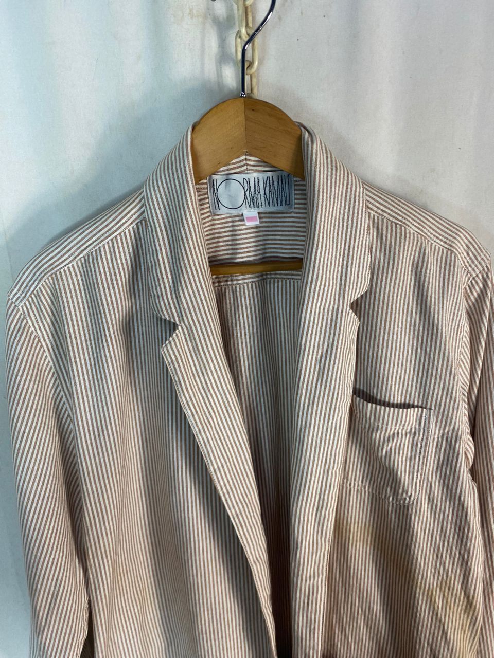 Designer Unisex🔥Norma kamali stripe cardigan jacket Size US L / EU 52-54 / 3 - 3 Thumbnail