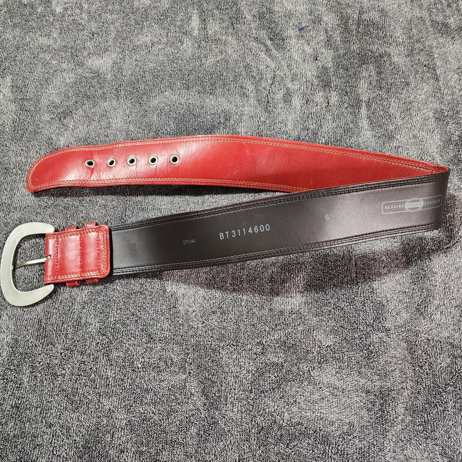Fossil Red Fossil Leather Fashion Belt C Size ONE SIZE - 3 Thumbnail