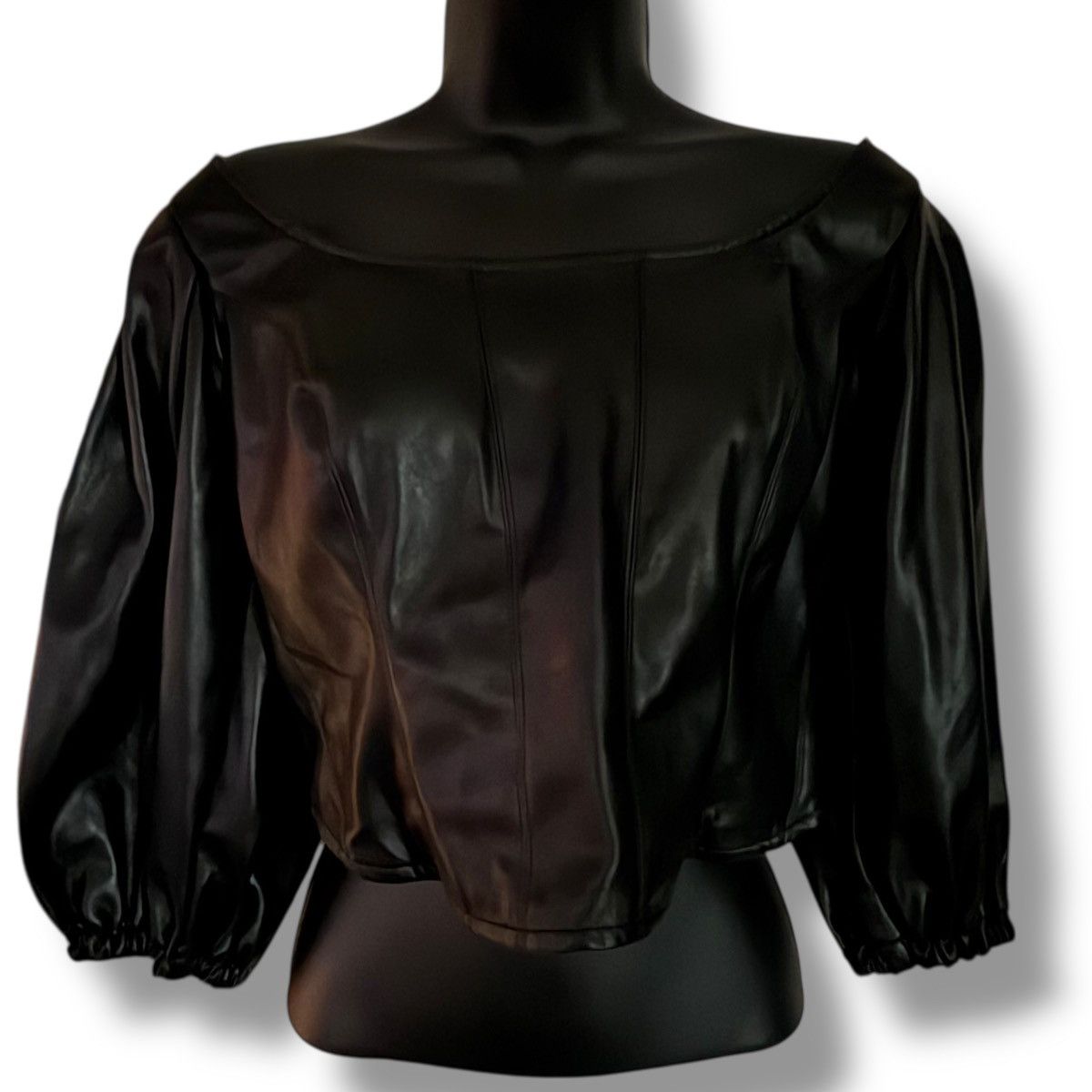 Other DO+BE puffed sleeve faux leather top Size S / US 4 / IT 40 - 1 Thumbnail