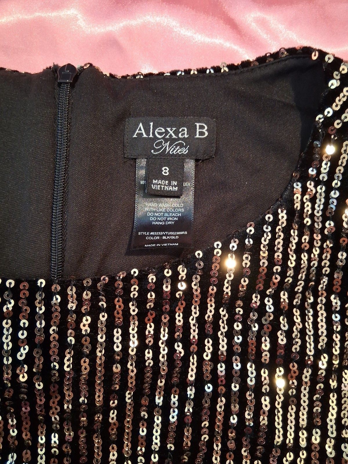 Other Alexa B Gold And Black Sequin Long-sleeved Dress Size 8 Size M / US 6-8 / IT 42-44 - 3 Thumbnail