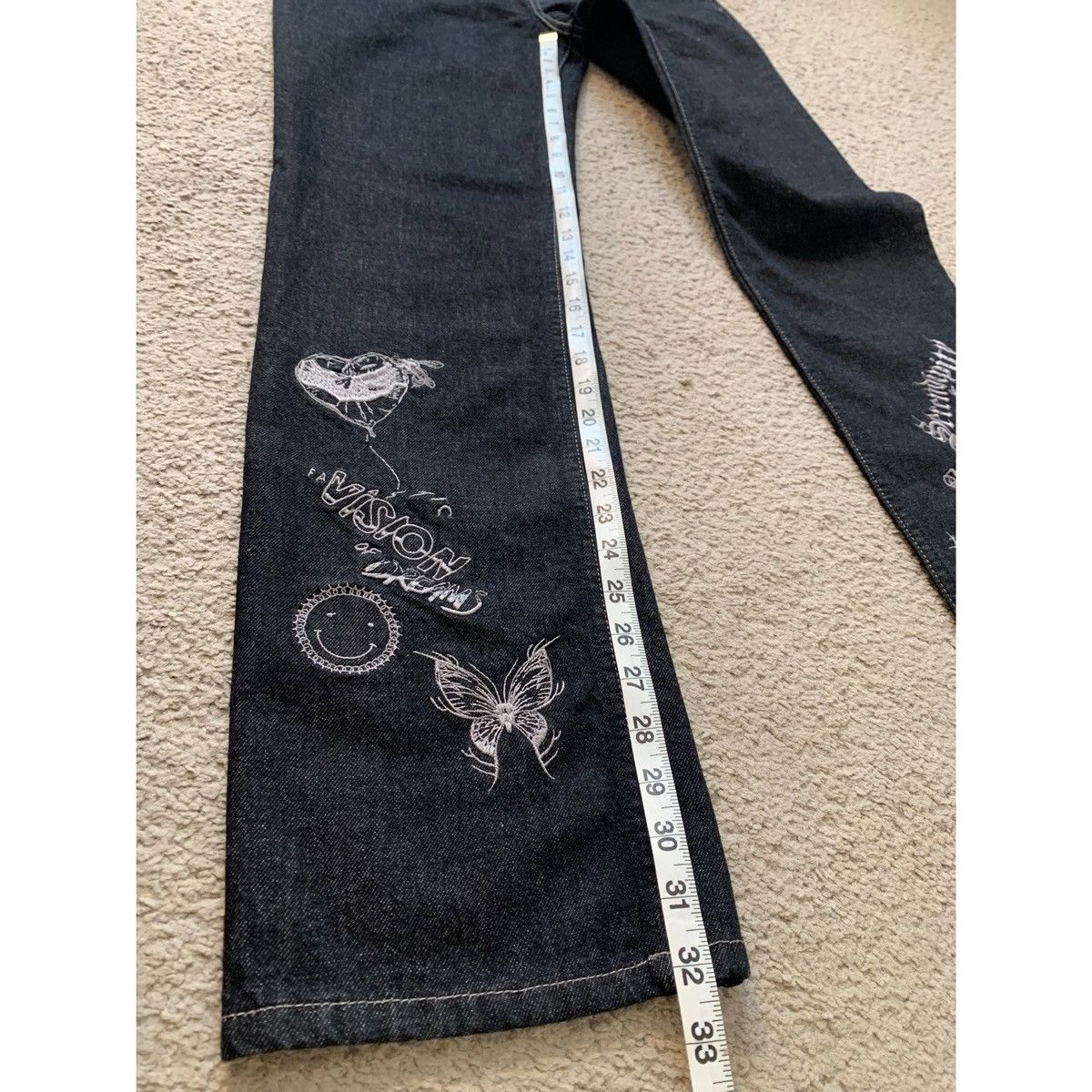 Helmut Lang HELMUT LANG BLACK EMBROIDERY JEANS Size US 31 - 14 Thumbnail