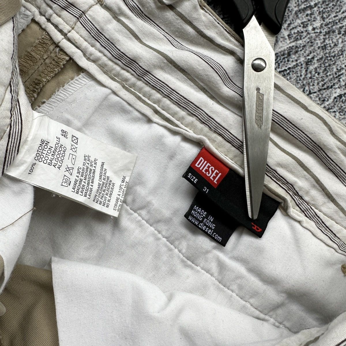 Diesel Men’s Diesel Chino Pants Beige (Made In Hong Kong) Size: 31 Size US 31 - 8 Thumbnail