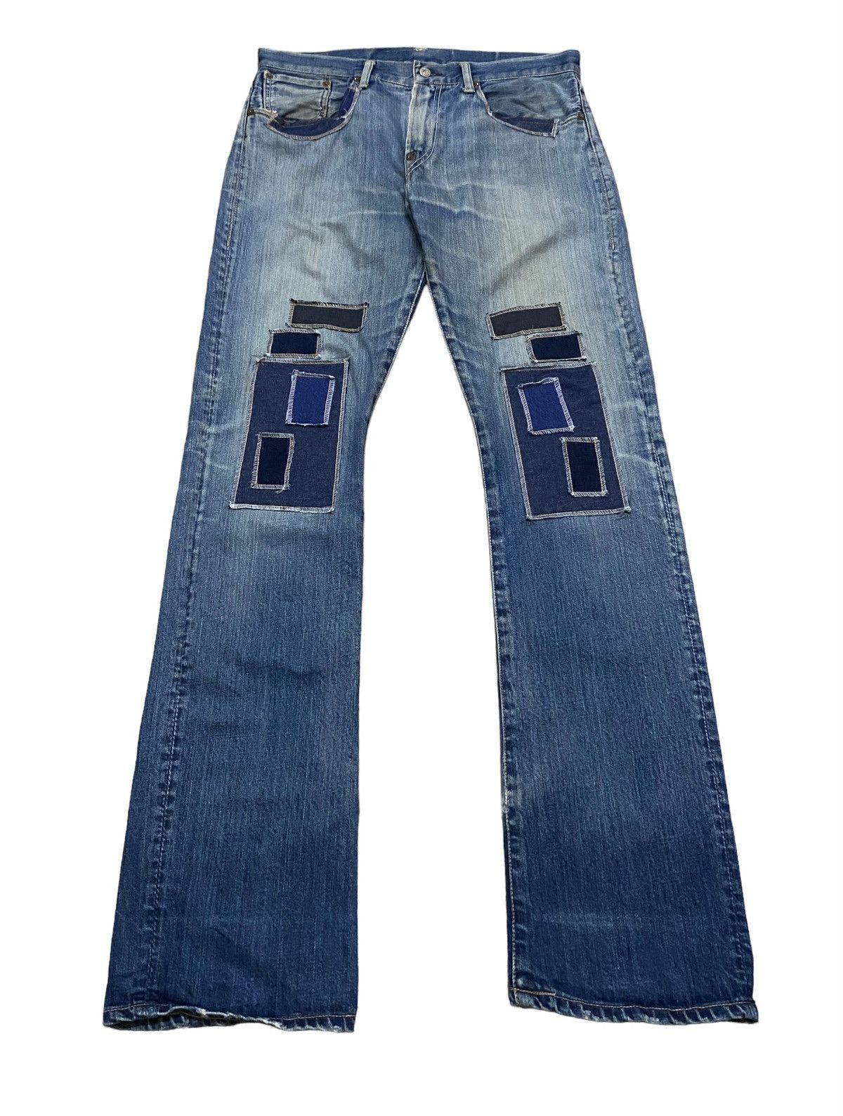Designer × Japanese Brand × Vintage Rare Vintage Japanese Brand Canton Patchwork Jeans 2000s Size US 34 / EU 50 - 1 Thumbnail
