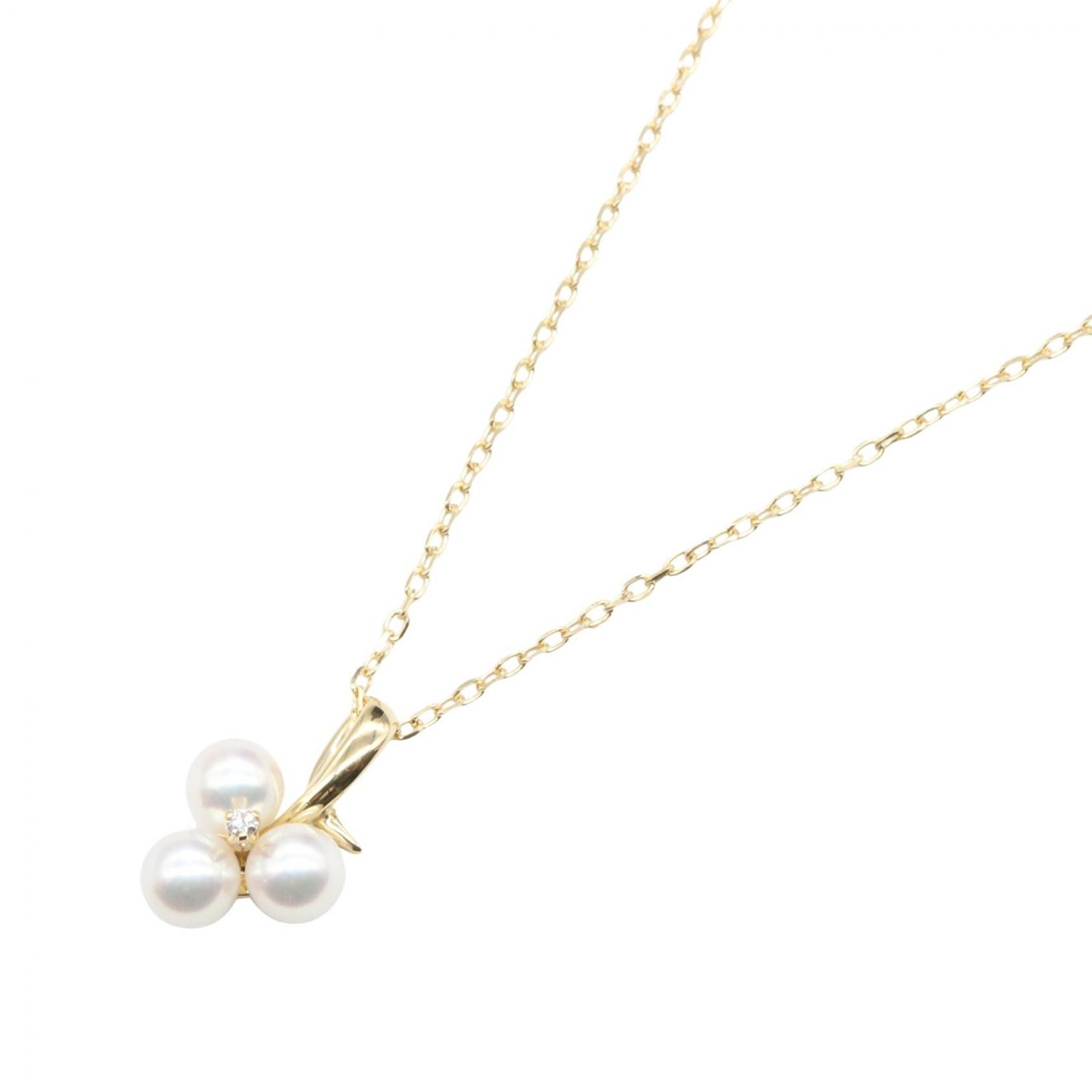 Mikimoto Mikimoto MIKIMOTO Pearl Diamond Au750 Necklace Precious Metal Necklace DUTY FREE for USA Size ONE SIZE - 1 Thumbnail