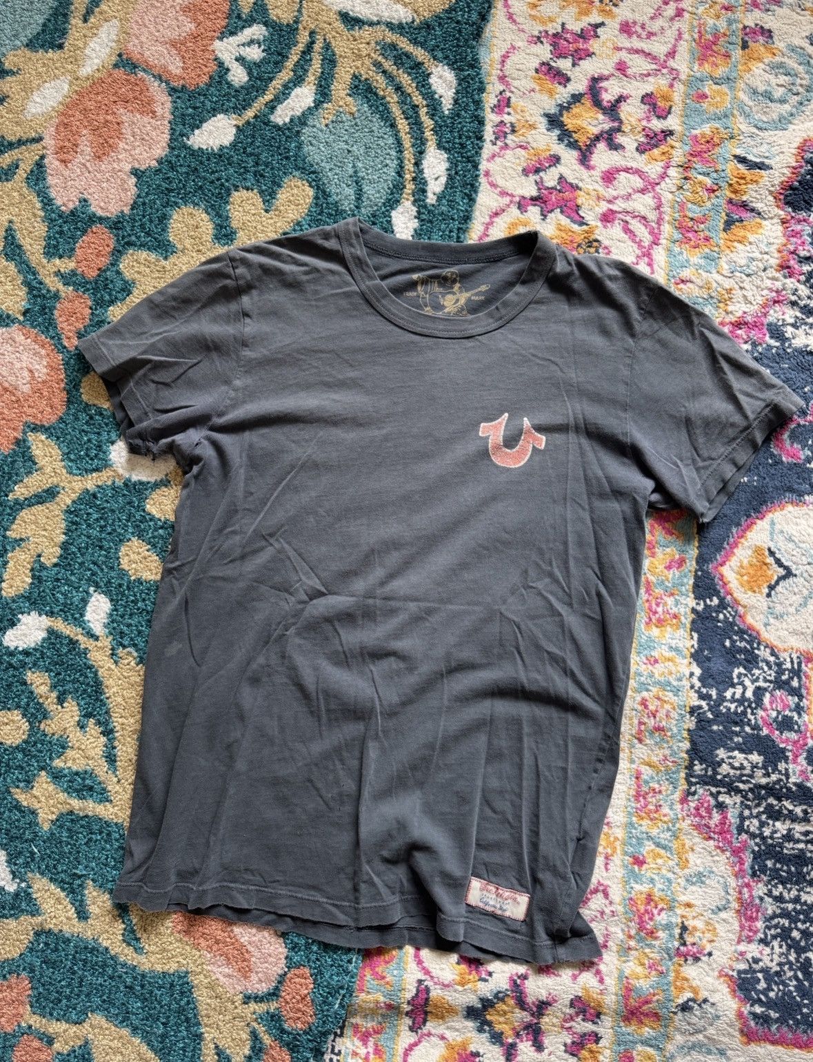 True Religion Buddha Logo T-Shirt - Y2k Thrashed Sun Faded Size US S / EU 44-46 / 1 - 2 Thumbnail