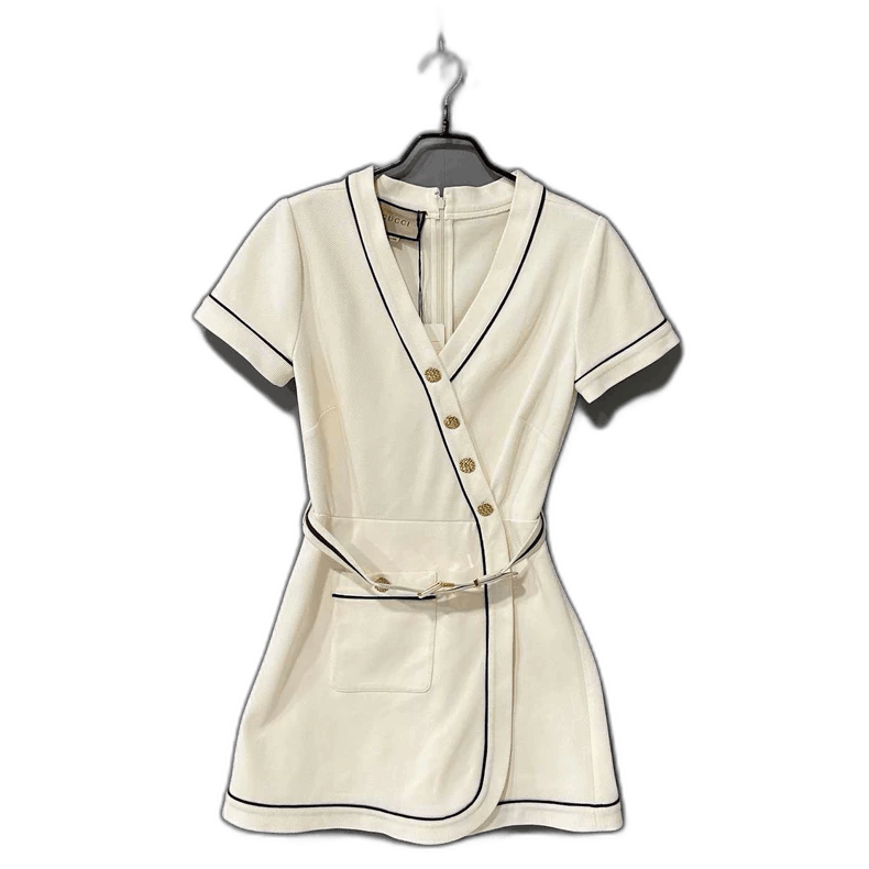 Gucci White Dress with Gold Buckle from Gucci Size S / US 4 / IT 40 - 1 Thumbnail