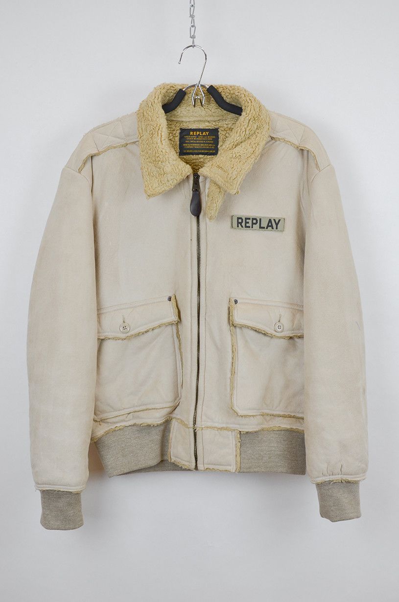 Replay Replay Jacket Vintage Beige Sherpa Lined Winter Style - L Size US L / EU 52-54 / 3 - 1 Thumbnail