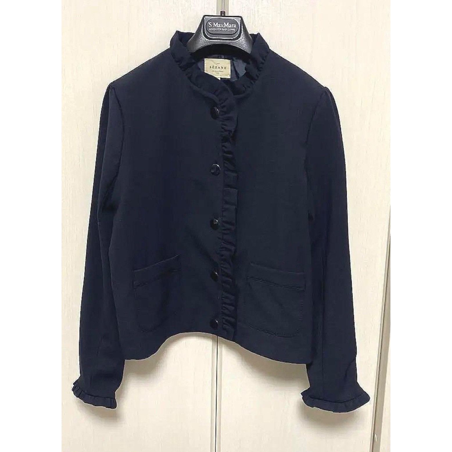 Sezane Sezane Hugo wool Jacket blue navy Marine SZm bust36.5 Size S / US 4 / IT 40 - 2 Thumbnail