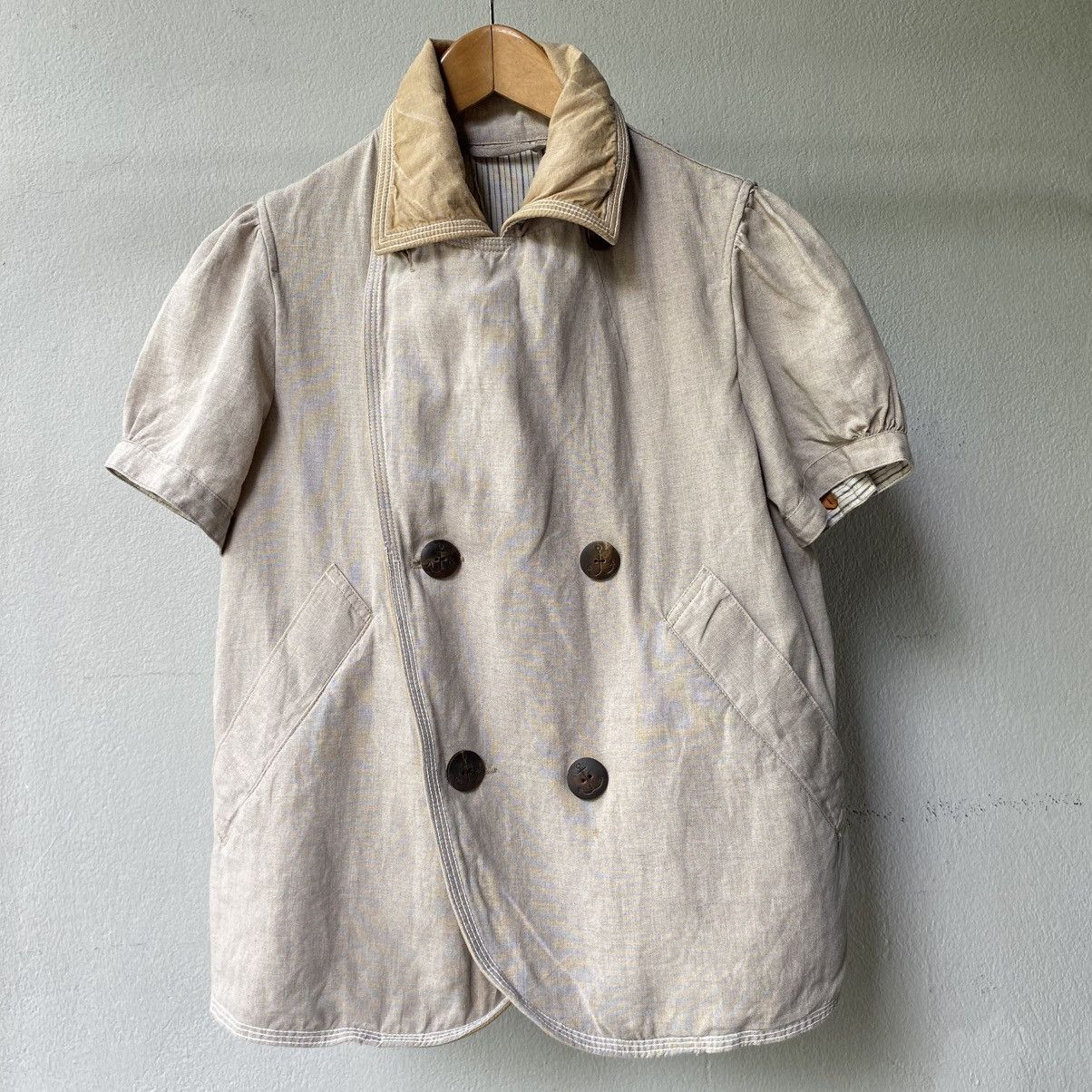 Kapital KAPITAL Vintage Double-Breasted Puff Sleeve Jacket Size XS / US 0-2 / IT 36-38 - 2 Thumbnail
