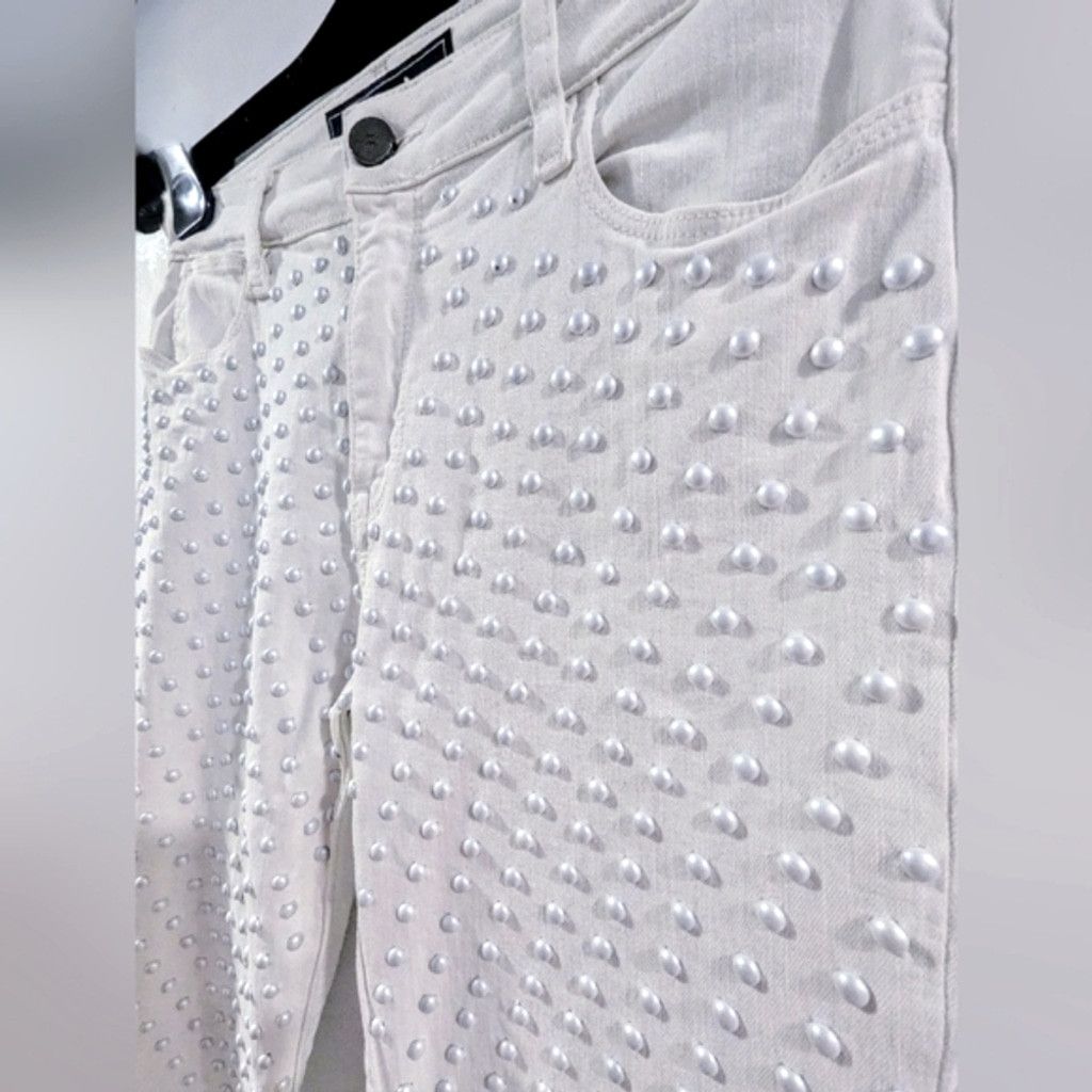 Brockum Brockenbow White Studded High Rise Skinny Jeans Size 28" / US 6 / IT 42 - 3 Thumbnail