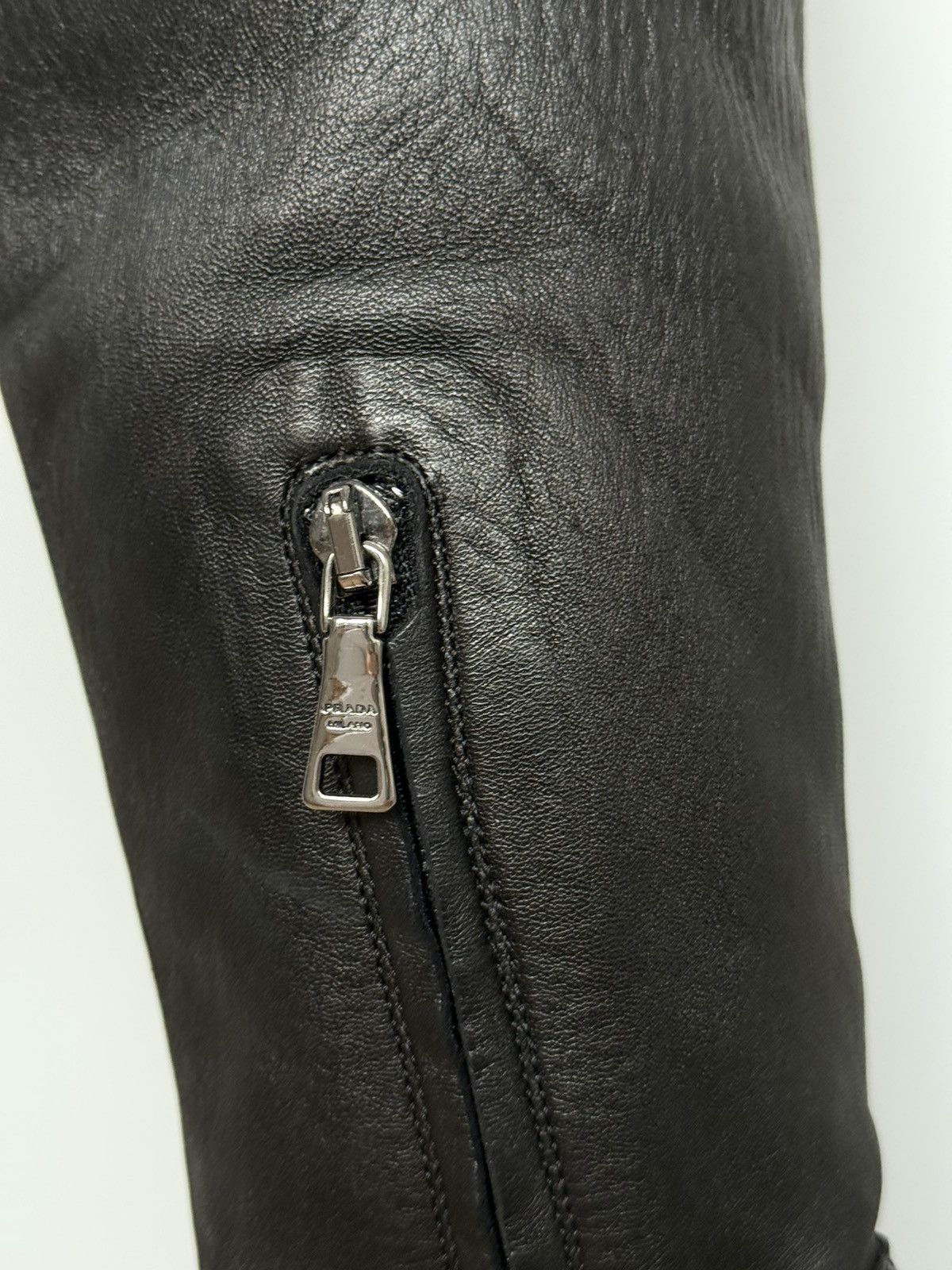 Prada Prada Black Leather Riding Boots Size US 6.5 / IT 36.5 - 8 Thumbnail
