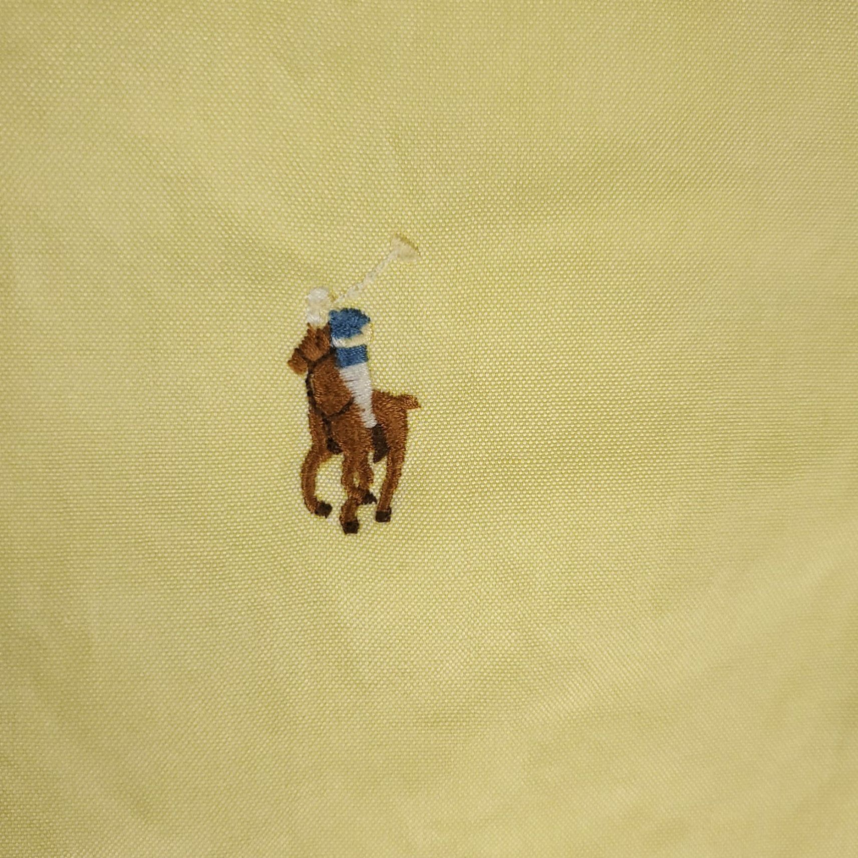 Ralph Lauren Ralph Lauren Dress Shirt Mens Size 17.5 Yellow Button-Up Long Sleeve Solid Classic Size 46R - 2 Thumbnail