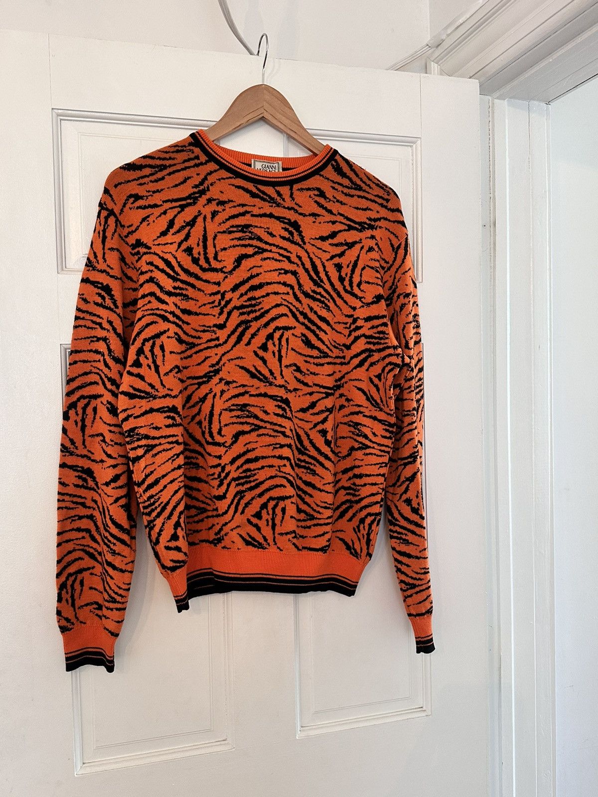 Versace Tiger Print Sweater Sweaters