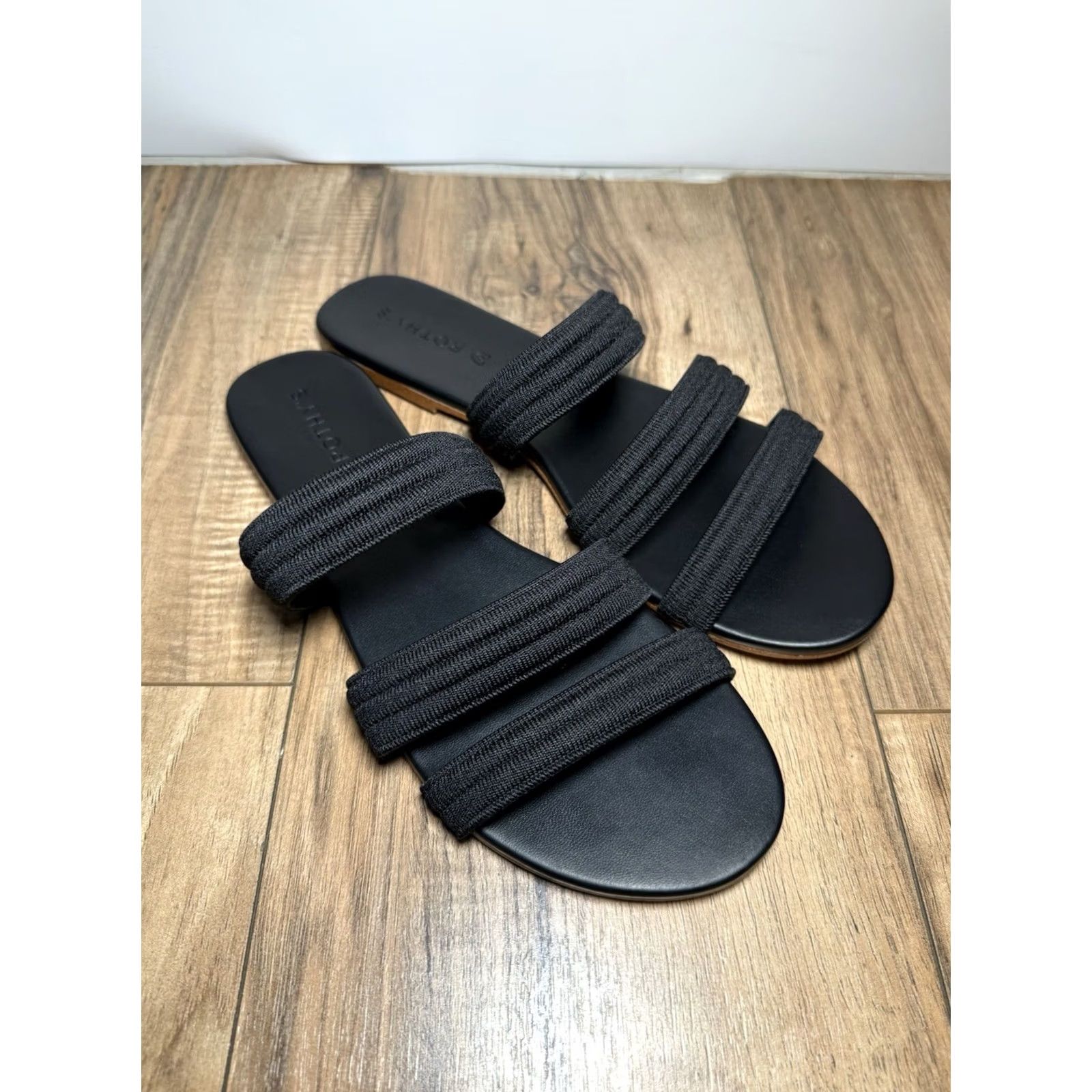 Rothy's ROTHYS Triple Bands Black Strappy Slide Sandals Retired Flats Size 10 Size US 10 / IT 40 - 2 Thumbnail