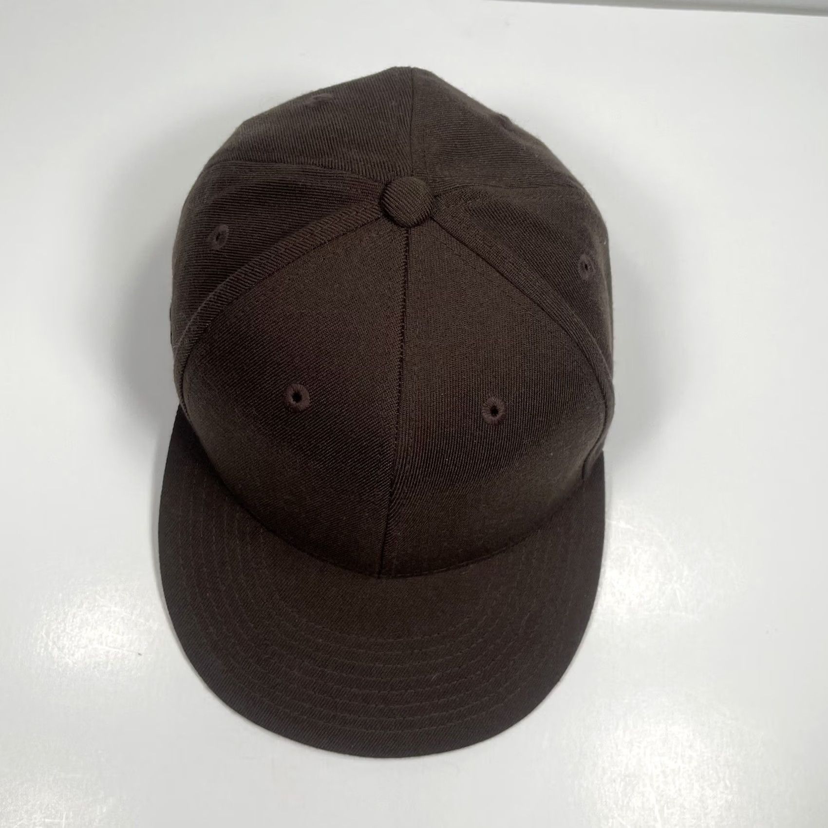 Vintage 210 Hat Adult 6 7/8-7 1/4 Brown Blank Stretch Fitted Baseball Cap Wool Blend Size ONE SIZE - 2 Thumbnail