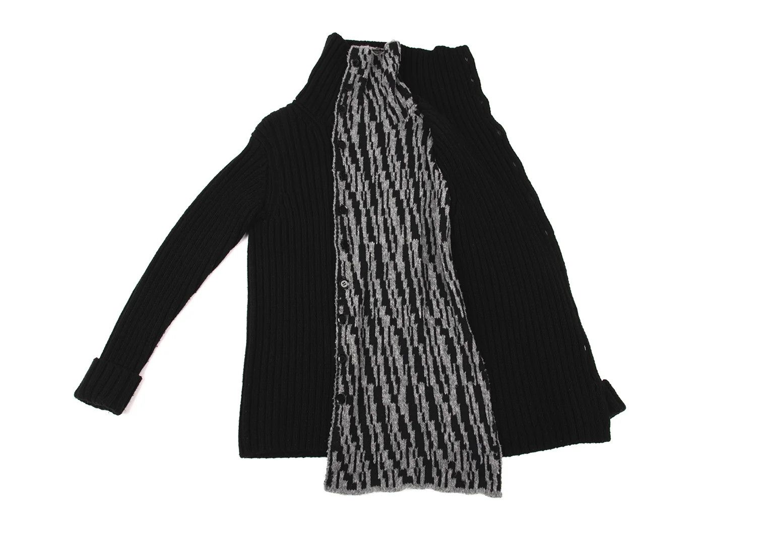 Yohji Yamamoto Yohji Yamamoto Knit Jacket in Black Size US L / EU 52-54 / 3 - 12 Thumbnail