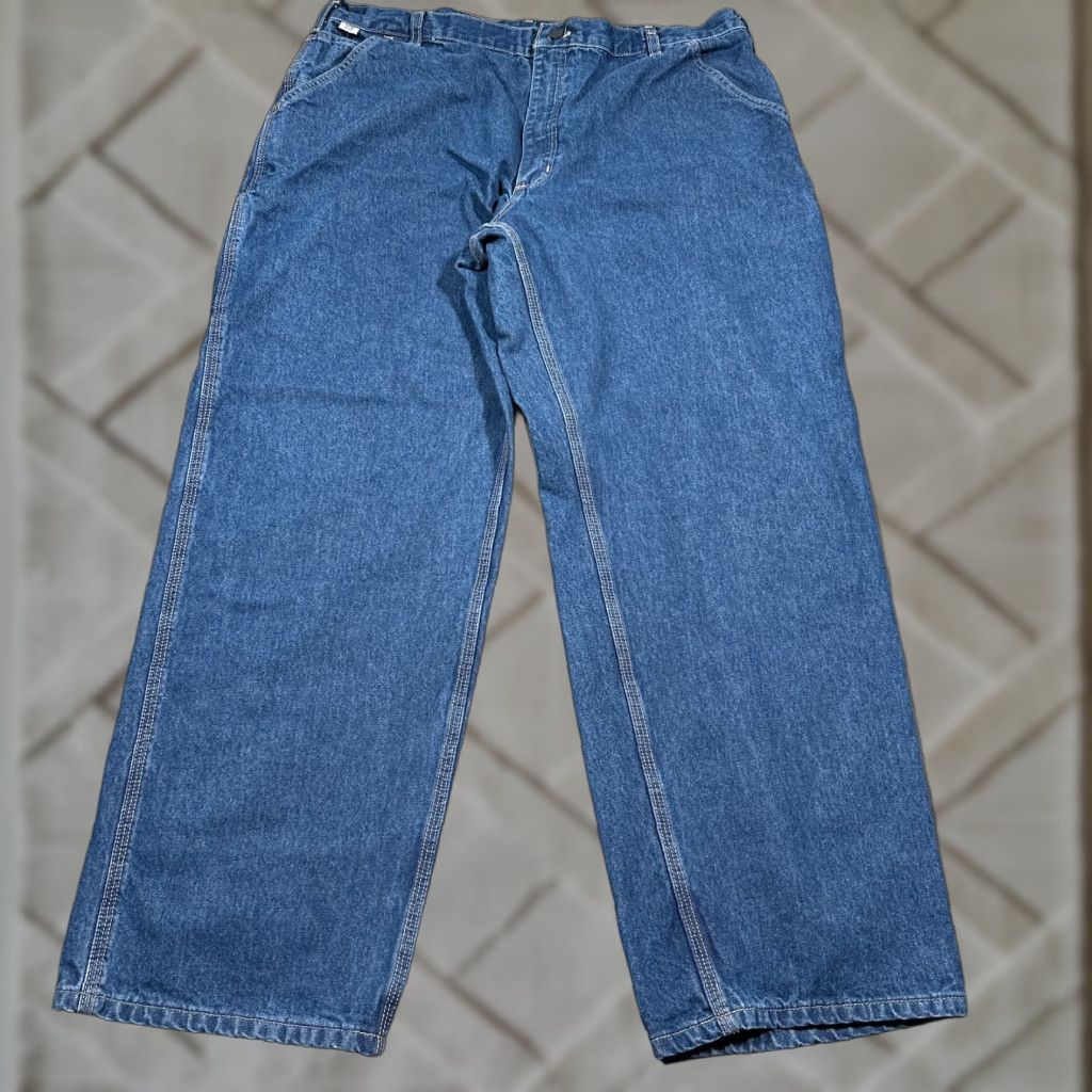 Carhartt VINTAGE Carhartt Workwear Jeans Mens 42x32 Blue Denim Flame Resistant Industrial Pants Size US 42 / EU 58 - 1 Thumbnail