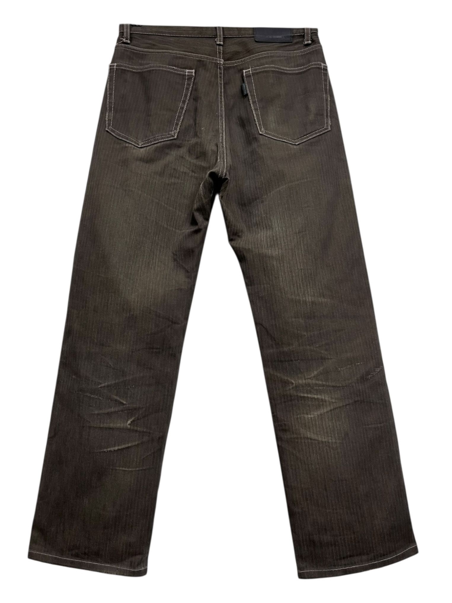 Issey Miyake Vintage TETE HOMME Classic Twill Weave Cotton Mudwash Brown Size US 29 - 2 Thumbnail