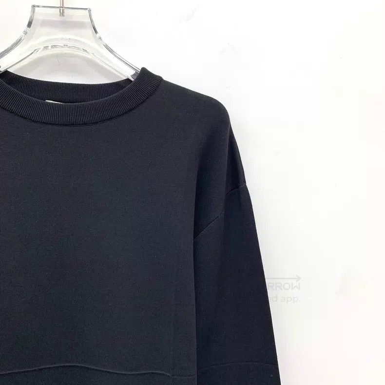 Balenciaga Balenciaga Black Cotton Crew Neck Long Sleeve Sweater Size XS / US 0-2 / IT 36-38 - 3 Thumbnail