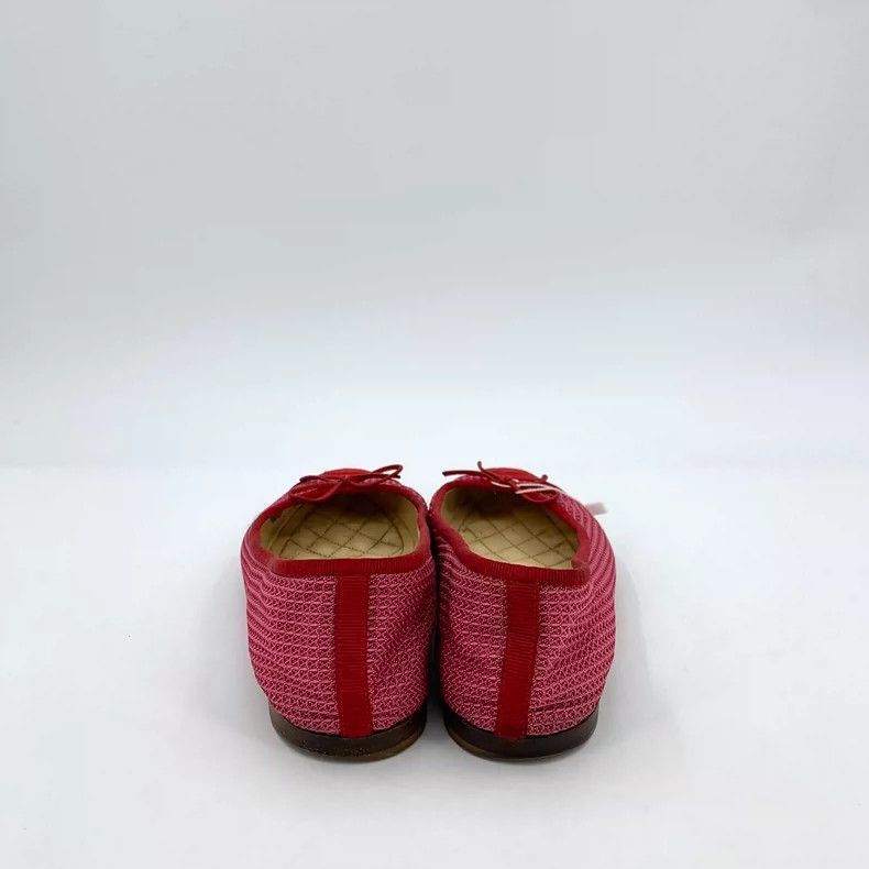 Chanel Chanel Red Bow Flat Shoes Size 38 -2505 Size US 7 / IT 37 - 4 Thumbnail