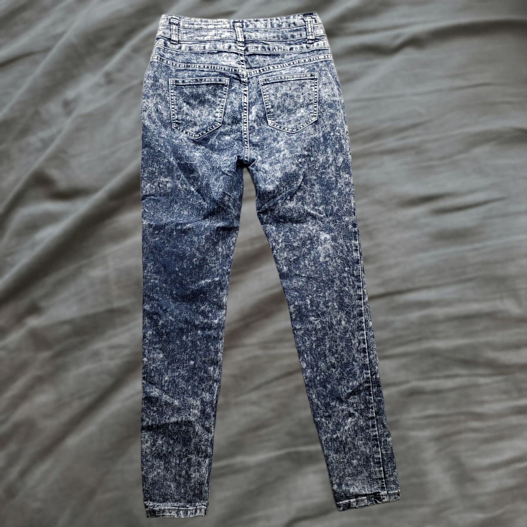 Denime IRIS Jeans Women Size 07 Multicolor Denim Acid Wash Skinny Fit Low Waist 3 Button Fly Womens Size 07 Jeans Size 28" / US 6 / IT 42 - 1 Thumbnail