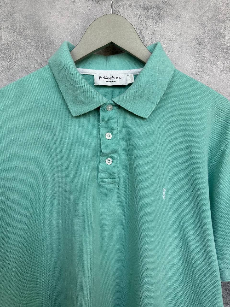 Yves Saint Laurent Yves Saint Laurent YSL Polo Shirt Mint Blue Logo SS Size US L / EU 52-54 / 3 - 4 Thumbnail