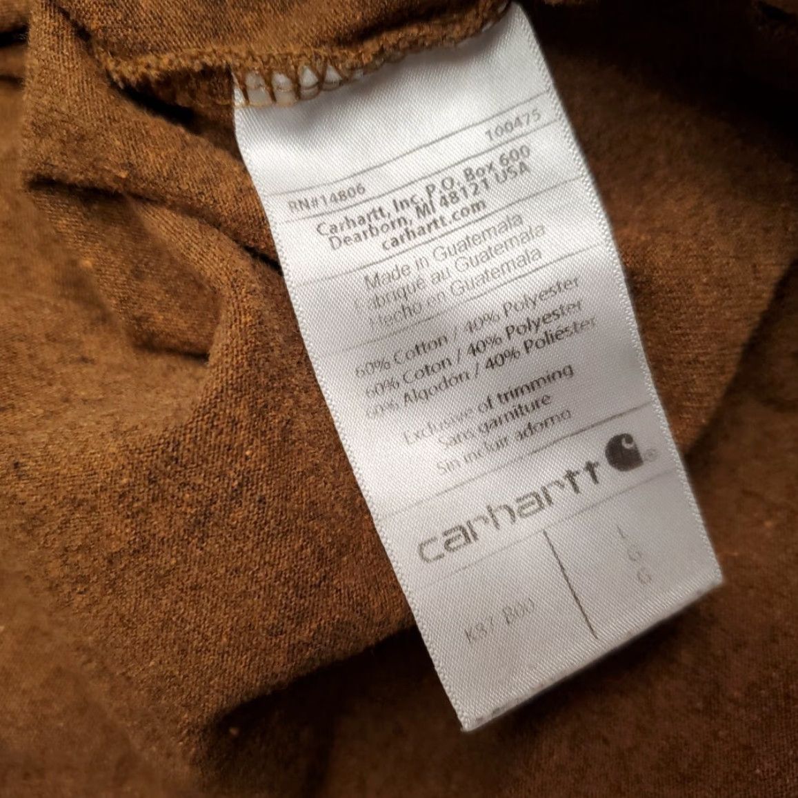 Carhartt Carhartt Shirt Mens Large Brown Loose Fit Short Sleeve Crewneck Pocket Work TEE Size US L / EU 52-54 / 3 - 5 Thumbnail
