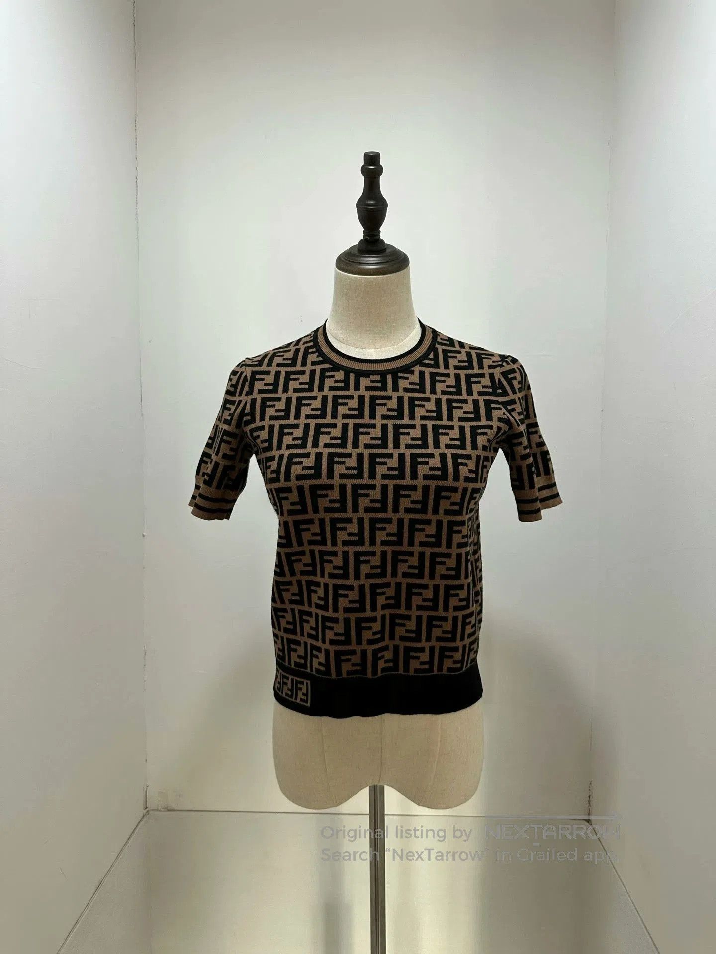 Fendi Fendi Double F Print Short Sleeve Knit Top. Size M / US 6-8 / IT 42-44 - 1 Thumbnail