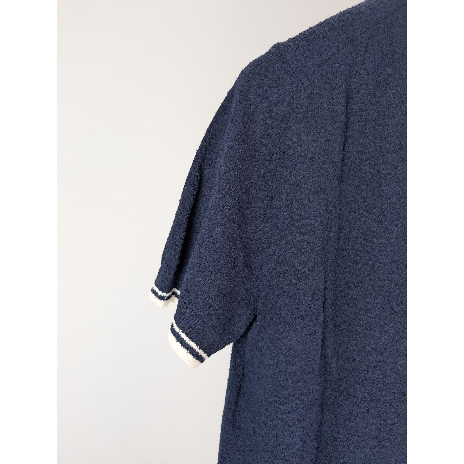 Todd Snyder o1rshd1 CC20 Tipped Boucle Montauk Knit Polo Shirt Navy Blue Size US S / EU 44-46 / 1 - 14 Thumbnail
