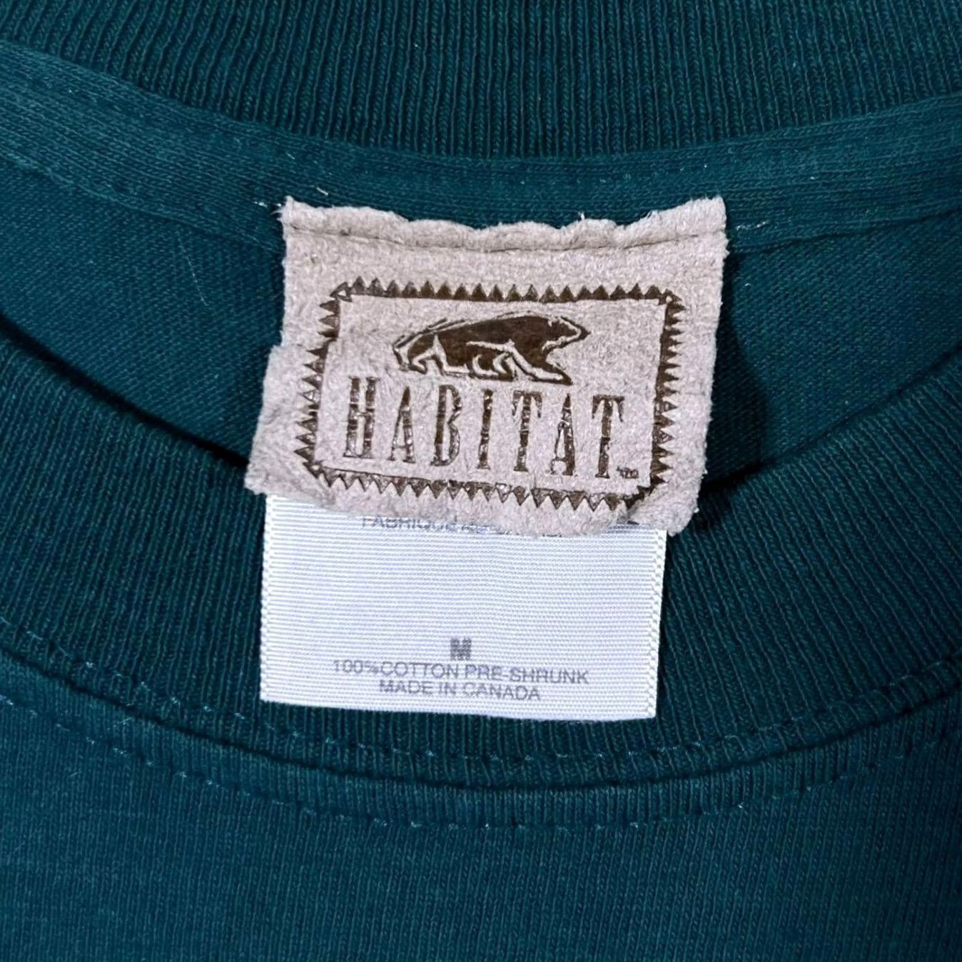 Habitat VINTAGE Habitat T-Shirt Green 90s Brevard Zoo Rainforest Wildlife Tourist Graphic M Men Shirt Short Sleeve Community Canada Size US M / EU 48-50 / 2 - 3 Thumbnail