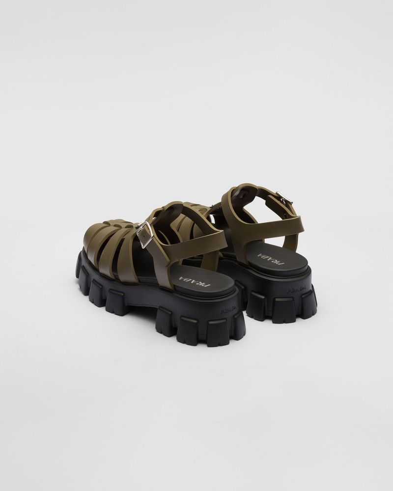 Prada o1mt1gz0526 Rubber Sandals in Khaki Size US 9 / EU 42 - 5 Thumbnail