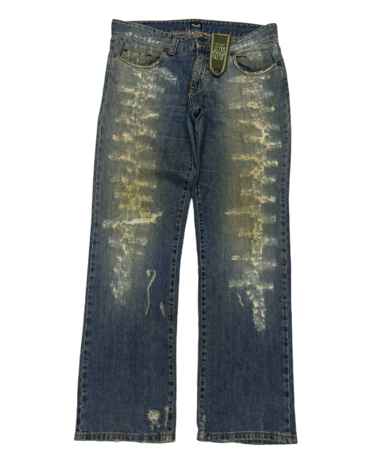 Dolce & Gabbana × If Six Was Nine × Le Grande Bleu (L.G.B.) 🐎 DOLCE & GABBANA ARMY BATTALION DISTRESSED DENIM JEANS Size US 34 / EU 50 - 7 Thumbnail