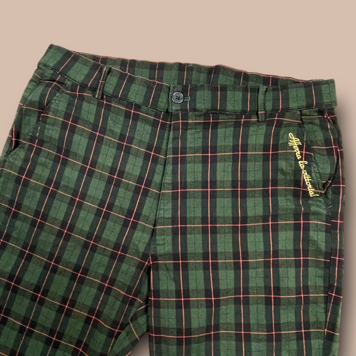 Fila FILA Biella Italia Green Plaid Trouser Pant Size US 34 / EU 50 - 4 Thumbnail