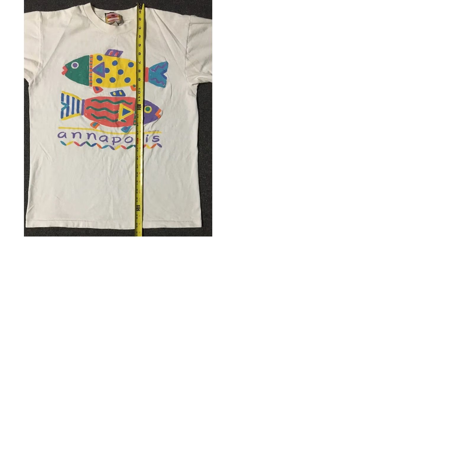 Vintage Vintage 90s Annapolis Fish Faded Spellout Shirt M USA Nature Pop Art Beach Grunge MD Size US M / EU 48-50 / 2 - 9 Thumbnail