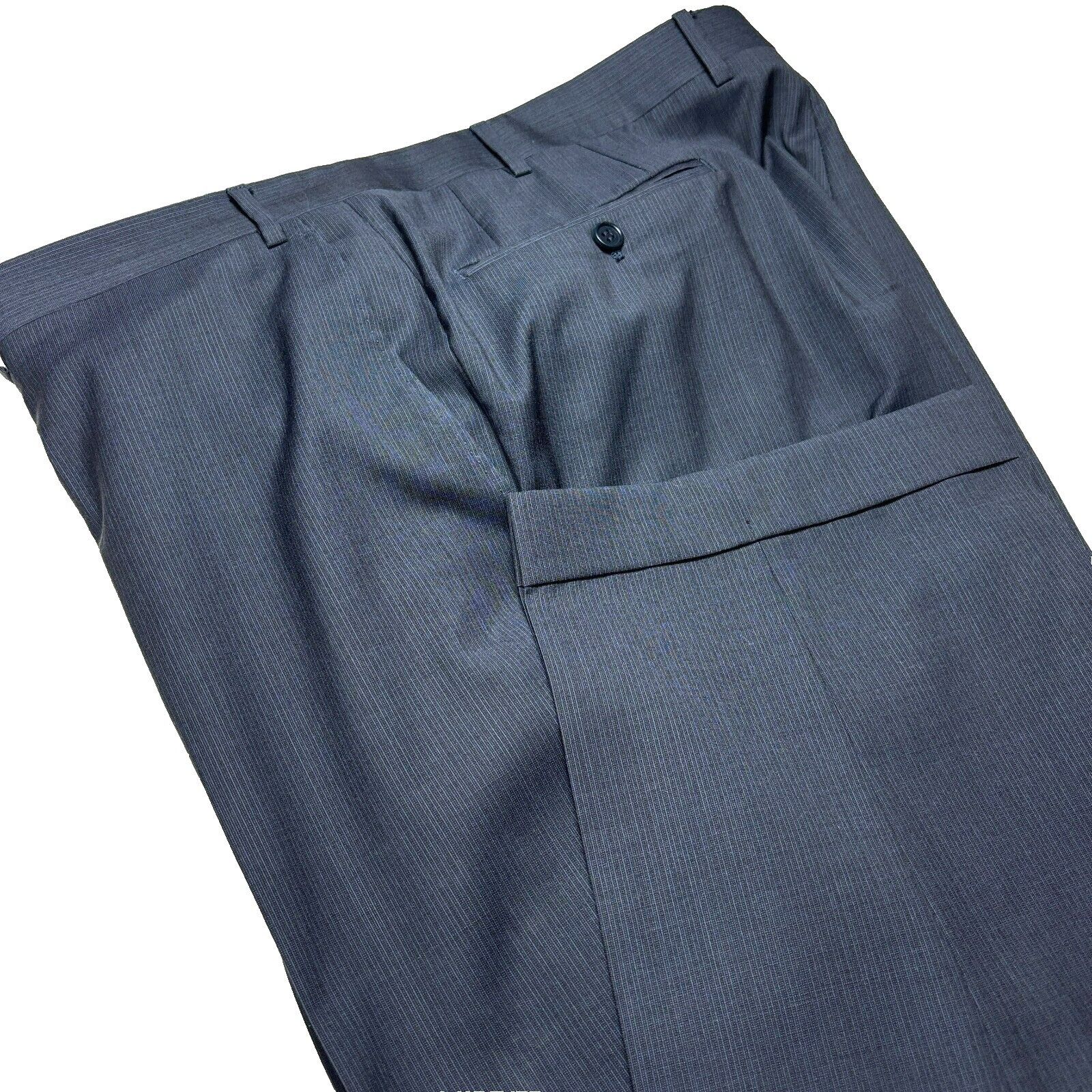 Canali Canali Men's Dress Pants 40x31 Blue Gray 100% Wool Flat Fron Size 40R - 1 Thumbnail