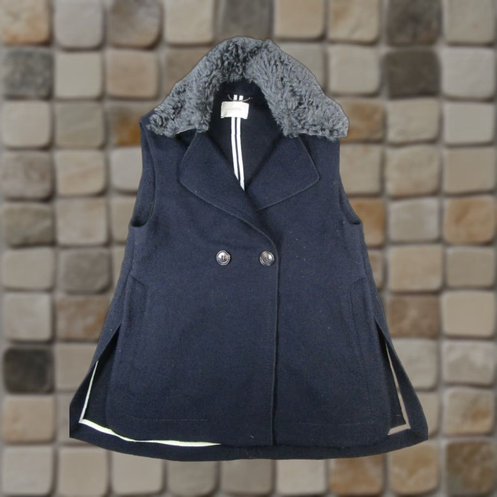 DOROTHEE SCHUMACHER VINTAGE Dorothee Schumacher Coat Womens 2 Long Blue Wool Sleeveless Overcoat Size XS / US 0-2 / IT 36-38 - 1 Thumbnail